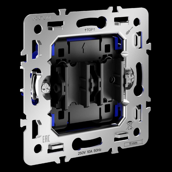 Механизм выключателя с самовозвратом двухклавишного 10А, S70 Voltum VLS0206M
