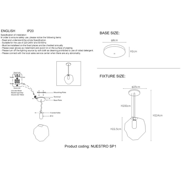 Подвесной светильник Crystal Lux NUESTRO SP1 GOLD/PINK