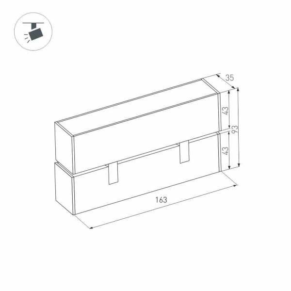Трековый светодиодный светильник для магнитного шинопровода Arlight Mag-Laser-Fold-45-S160-6W Day4000 026969