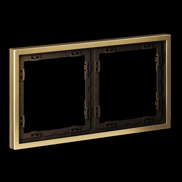 Рамка металлическая на 2 поста, S70 Metal (латунь) Voltum VLSM120209