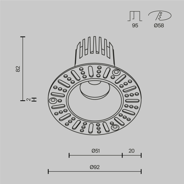 Встраиваемый светильник Maytoni Technical Downlight Dip DL124-10W-4K-TRS-B