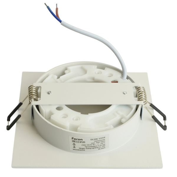 Светильник встраиваемый Feron DL506 потолочный GX53 белый + черный квадрат 51359