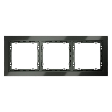 Рамка стеклянная Voltum S70 на 3 поста, (титан, стекло) VLS110306