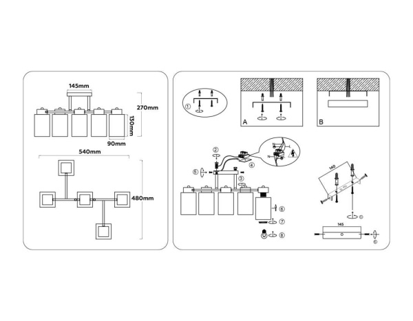 Люстра на штанге Ambrella light TRADITIONAL TR303047
