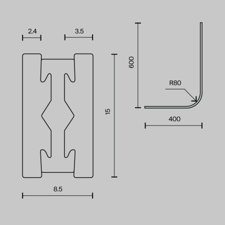 Радиусный коннектор для шинопровода Flarity черный Maytoni Technical FLARITY Accessories for tracks Flarity TRX154-RC80-B