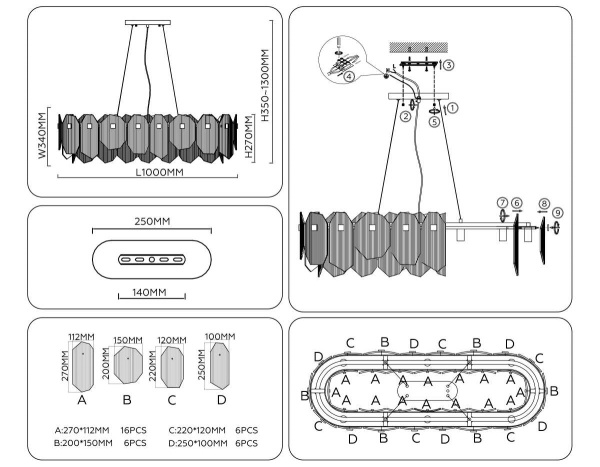 Подвесной светильник Ambrella light High light LH31255