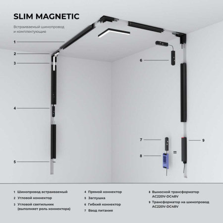 Коннектор L-образный Elektrostandard Slim Magnetic 85214/00 a067508