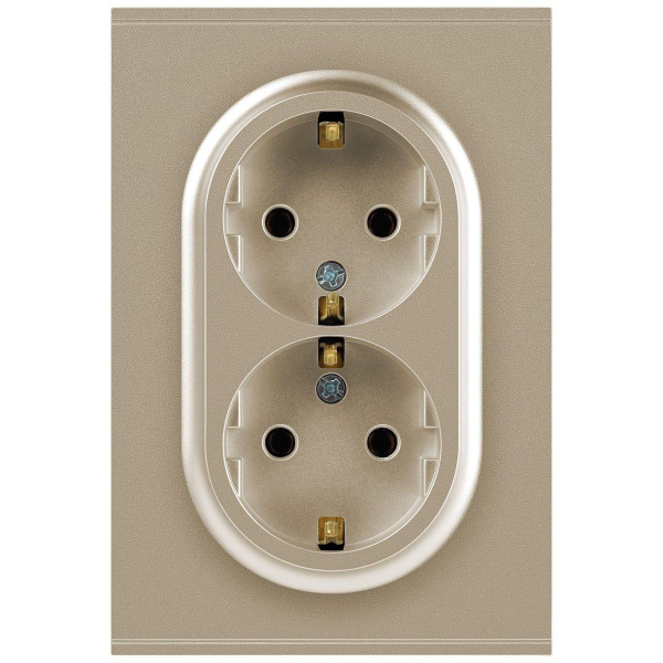 Розетка ЭРА Arktik 16-2104-04 двойная с заземлением 2X2P+E Schuko 16А-250В шампань Б0070447