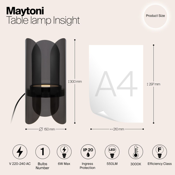 Настольная светодиодная лампа Maytoni Insight MOD416TL-L6BR3K
