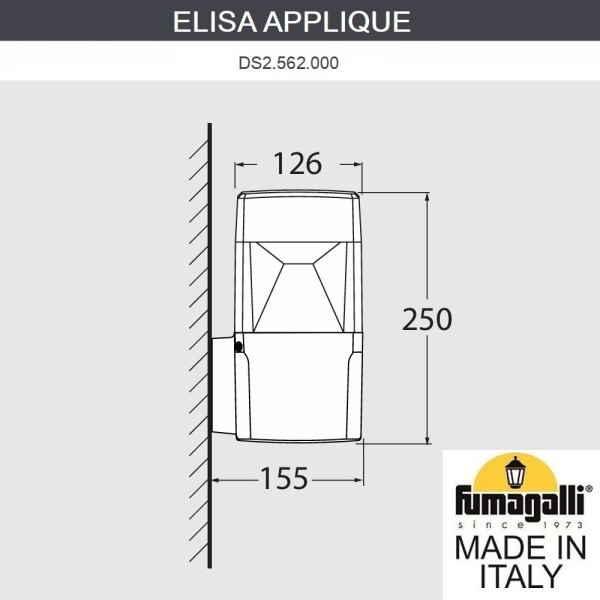 Уличный настенный светильник Fumagalli Elisa DS2.562.000.LXD1L