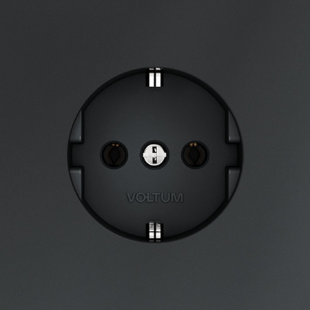 Розетка встраиваемая Voltum S70 с заземлением 16А, (графит) VLS040107