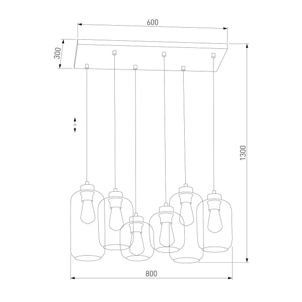 Подвесная люстра TK Lighting 1027 Marco Graphite