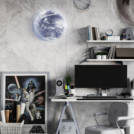 3085/DL PALE SN 015 Светильник пластик/белый/синий LED 48Вт без ДУ 4000К D380 IP43 SPACE