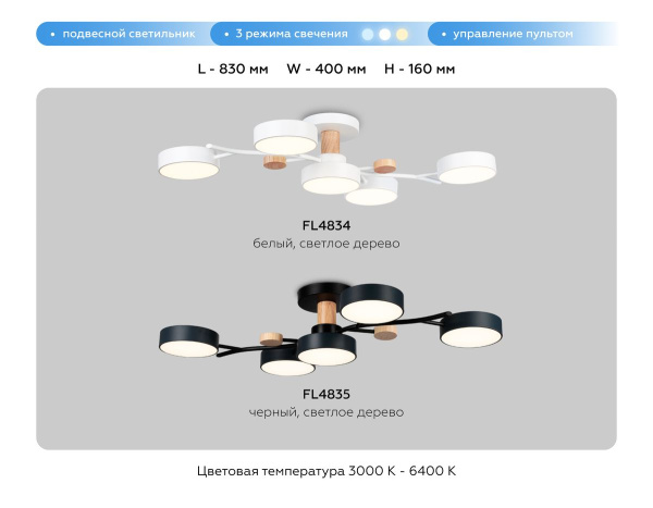 Потолочная светодиодная люстра Ambrella light Comfort LineTech FL4835
