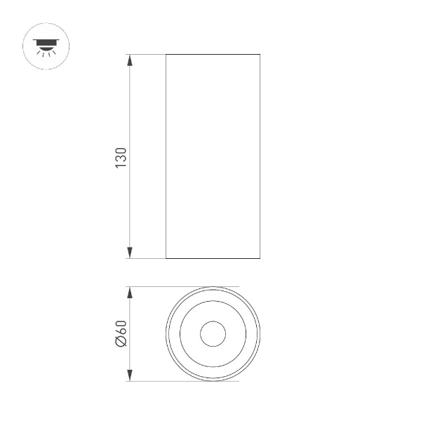Светильник SP-GABI-SURFACE-R60-12W Day4000 (WH, 36 deg, 230V) Arlight 050715