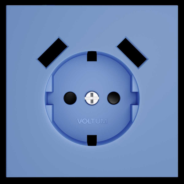 Накладка для розетки с заземлением и защитными шторками, с USB A+A, S70 (деним) Voltum VLS000915