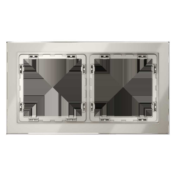 Рамка стеклянная Voltum S70 на 2 поста, (кашемир, стекло) VLS110203