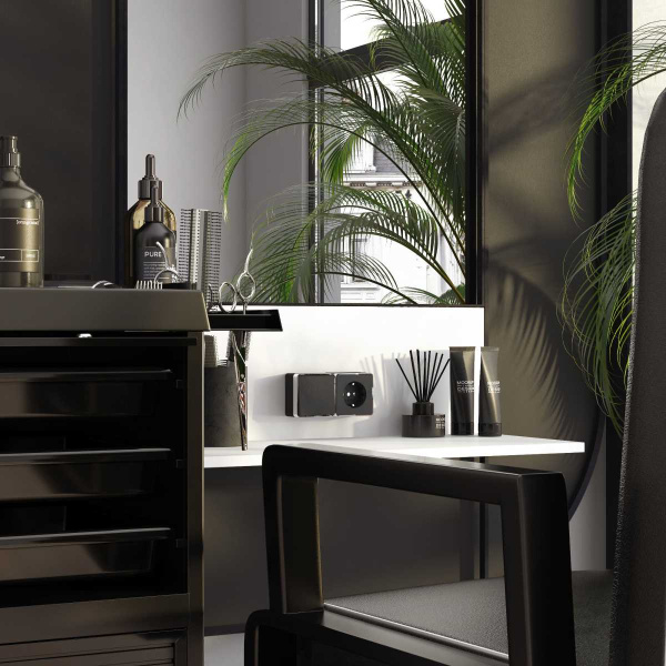 Выключатель одноклавишный Werkel Gallant черный/хром W5010035 4690389163784