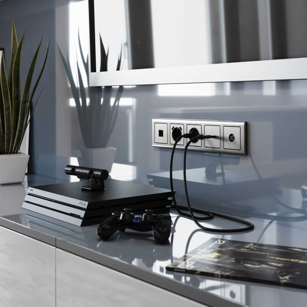 Накладка Werkel для розетки HDMI глянцевый никель WL02-HDMI-CP 4690389119569