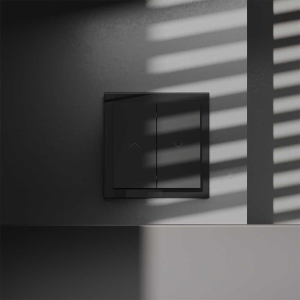 Выключатель встраиваемый Voltum S70 для жалюзи 10А черный матовый VLS020708