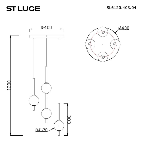 Подвесная светодиодная люстра ST Luce Peek SL6120.403.04