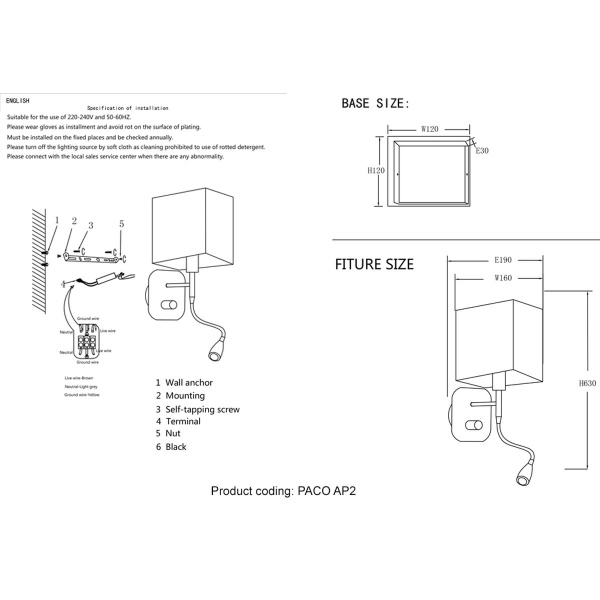 Бра Crystal Lux Paco AP2 Chrome/White