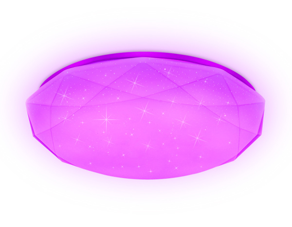 FF418 Светодиодный светильник c подсветкой RGB FF418 WH белый 80W D500*90 (ПДУ ИК)