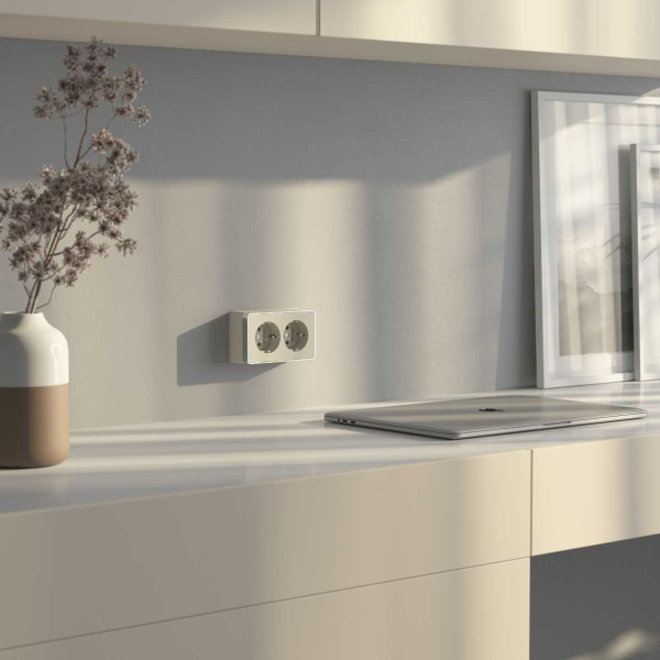 Розетка двойная с заземлением Werkel Gallant слоновая кость W5072103 4690389164668