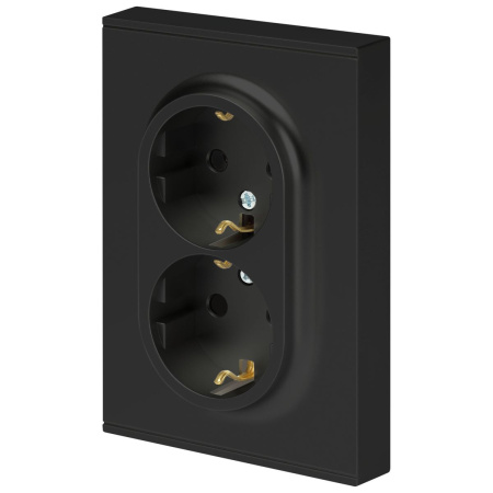 Розетка ЭРА Arktik 16-2104-05 двойная с заземлением 2X2P+E Schuko 16А-250В антрацит Б0070448