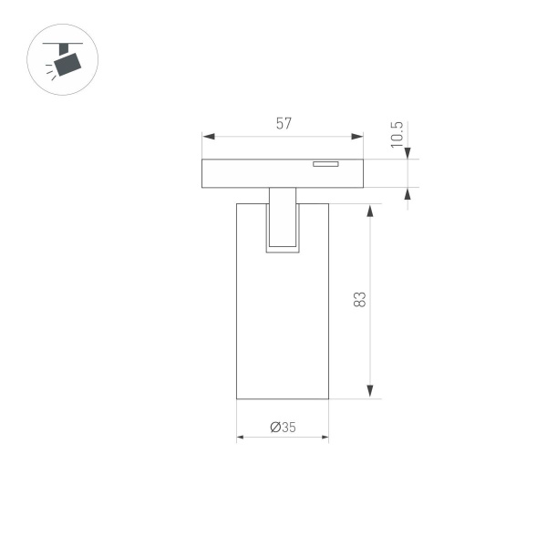 Трековый магнитный светильник Arlight MAG-MICROCOSM-SPOT-R35-5W Warm2700 (BK, 36 deg, 24V) 055468