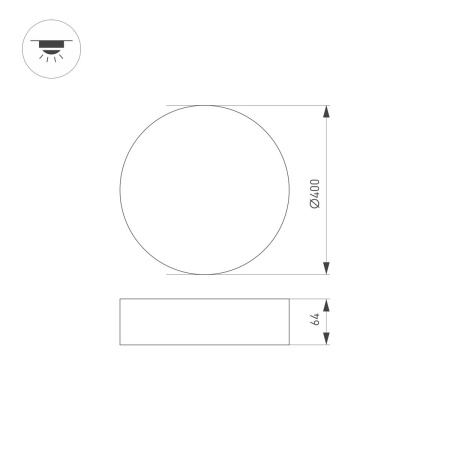 Потолочный светодиодный светильник Arlight IM-Rondo-Emergency-3H-R400-40W Warm3000 039650