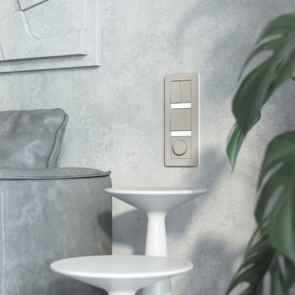 Выключатель двухклавишный проходной (дымчатый) W1222004/ a069458