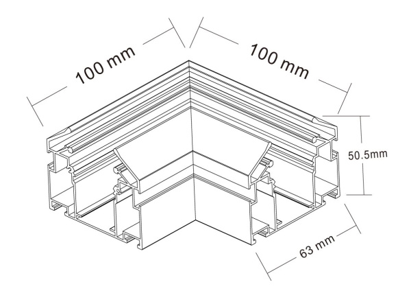 Угол соединительный для встраиваемого трека Crystal Lux CLT 0.235 01 BL