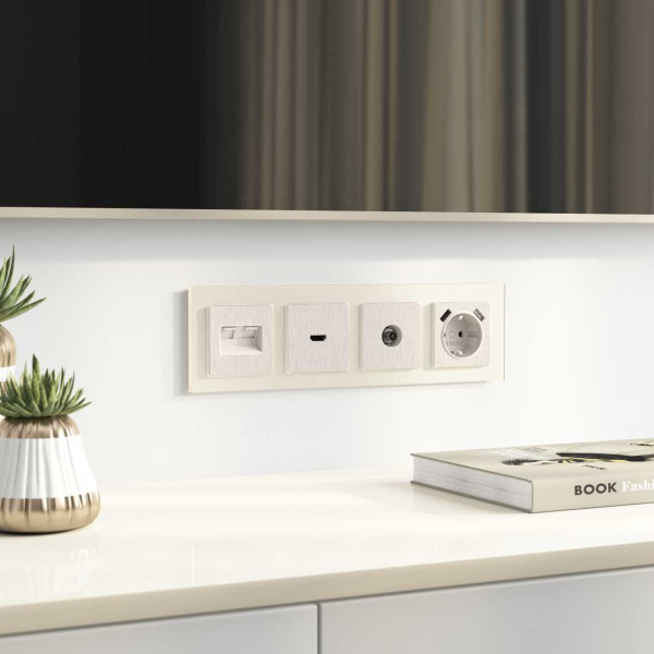 Накладка Werkel для розетки HDMI перламутровый рифленый WL13-HDMI-CP 4690389124297