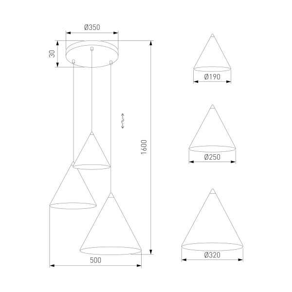 Подвесная люстра TK Lighting 16633 Cono