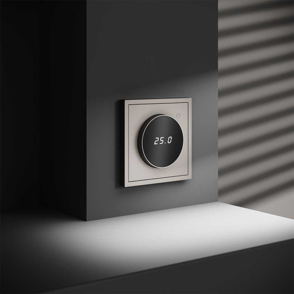 Терморегулятор электронный Voltum S70 с индикацией и датчиком, для теплого пола, (кашемир) VLS070103