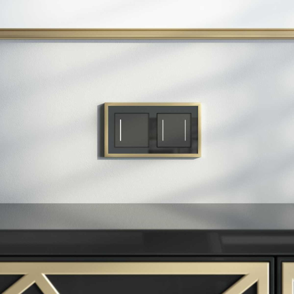 Рамка Werkel Baguette на 2 поста черный/латунь W0022852 4690389185786