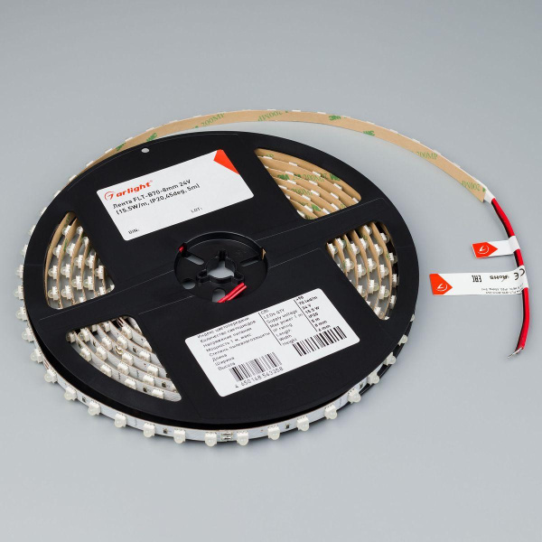 Светодиодная лента Arlight 5W/m 70Led/m 5060SMD теплый белый 5M FLT-B70-8mm 24V Warm3000 043811