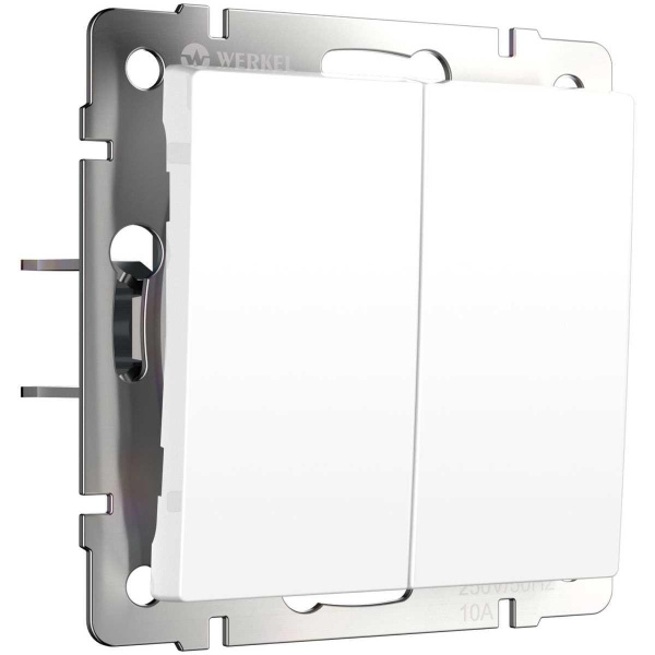 Выключатель двухклавишный с самовозвратом Werkel белый матовый W1122461 4690389192364