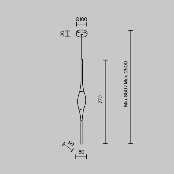 Подвесной светодиодный светильник Modelux Modestyle MS.88921.1 CH