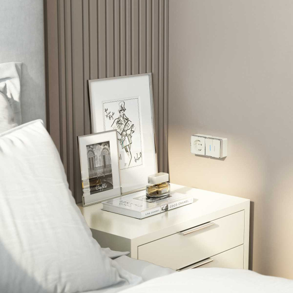 Выключатель двухклавишный с подсветкой Werkel Gallant слоновая кость W5020103 4690389164187