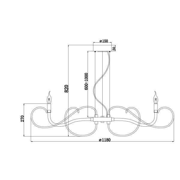 Подвесная люстра Maytoni Atlanta MOD051PL-09TR