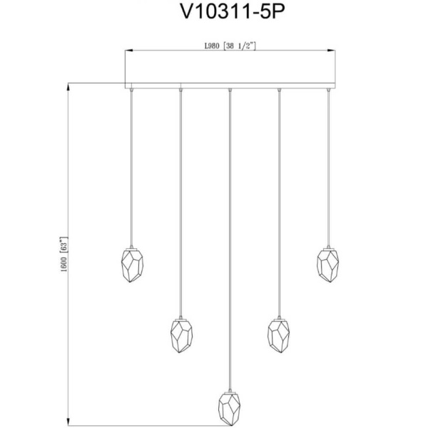Подвесной светильник Moderli Catris V10311-5P