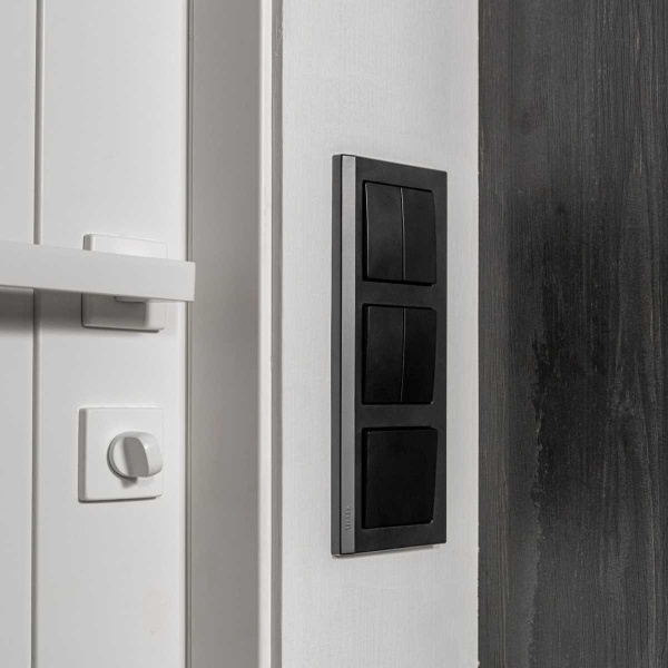 Выключатель Werkel двухклавишный черный матовый W1120008 4690389156700