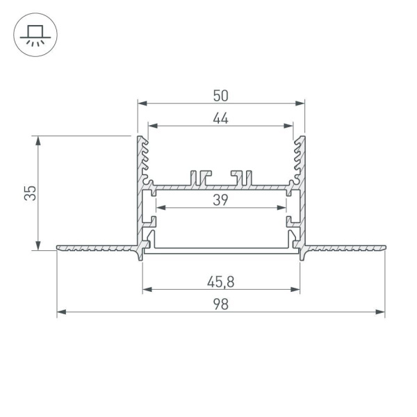 Коннектор X-образный Arlight SL-Linia45-Fantom 030109