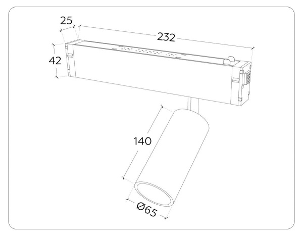 Трековый светодиодный светильник Ambrella Light Track System Magnetic 220V GL1232