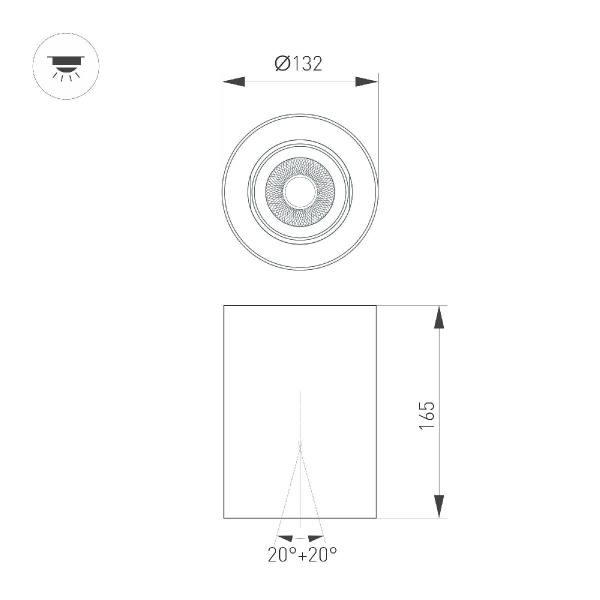 Светильник SP-FOCUS-R132-24W Warm3000 (BK, 15 deg, 230V) Arlight 054853