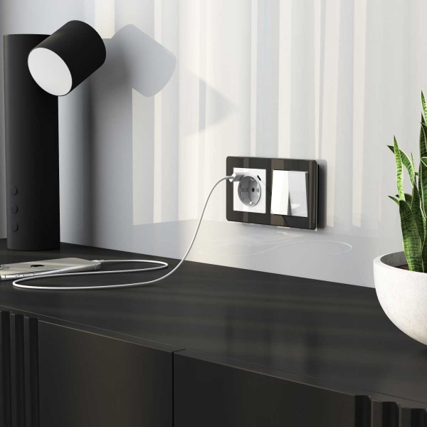 Перекрестный выключатель двухклавишный Werkel белый акрил W1123041 4690389197123