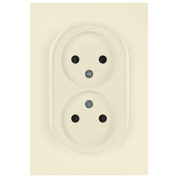 Розетка ЭРА Arktik 16-2107-02 без заземления двойная 2X2P 16А-250В слоновая кость Б0071682