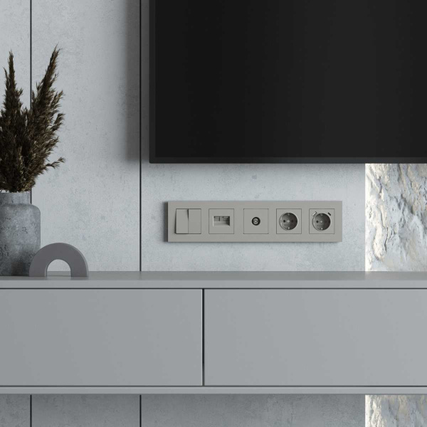Рамка на 5 постов Werkel Slab дымчатый софт W0052917 a071630